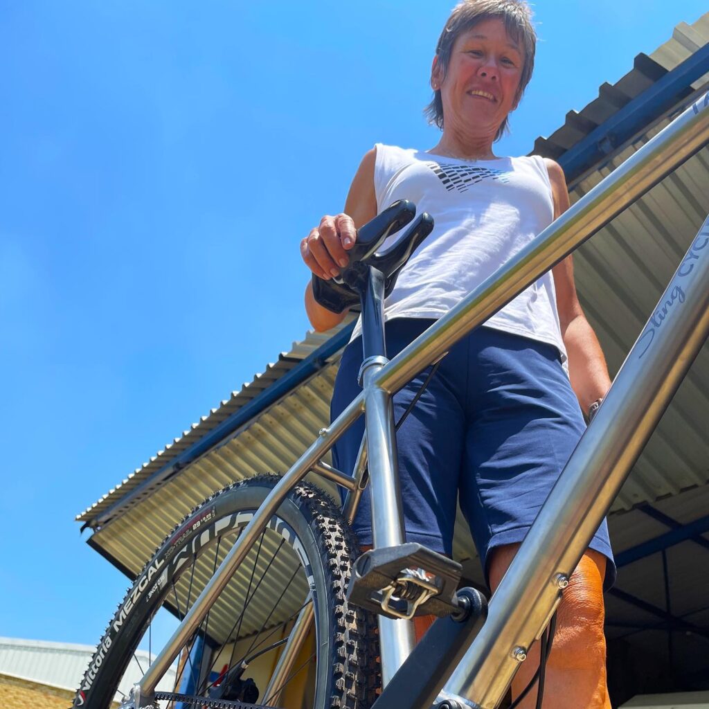 the trek for table mountain with slingers sue and iain sling cycles pinion bike