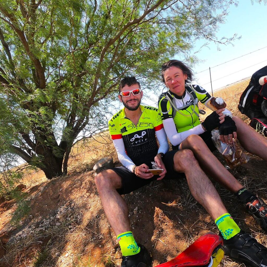 the trek for table mountain with slingers sue and iain sling cycles pinion bike