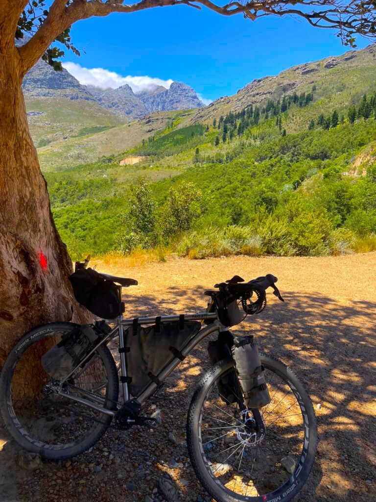 the trek for table mountain with slingers sue and iain sling cycles pinion bike